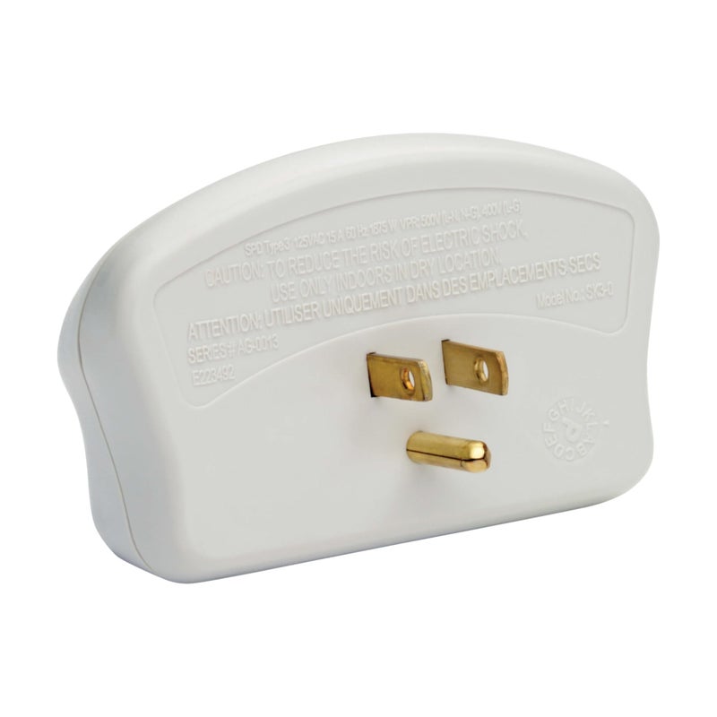 Tripp Lite Eaton Tripp Lite SK3-0 Multi-Plug Wall Outlet Extender Surge Protector, 3 Outlets, 660 Joule Rating, Diagnostic LEDs, Portable Travel Wall Plug, Lifetime Manufacturer's Warranty & $5,000 Insurance - Image 2